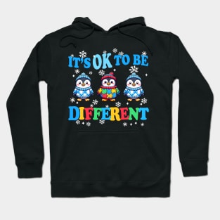 It's Ok To Be Different Autism Awareness Penguins Hoodie